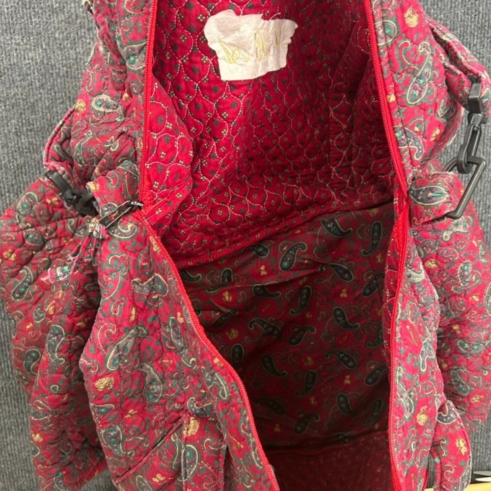 Paisley Quilted Duffle Bag Equestrian Western Preppy Large Red Blue Monogrammed - Picture 12 of 16